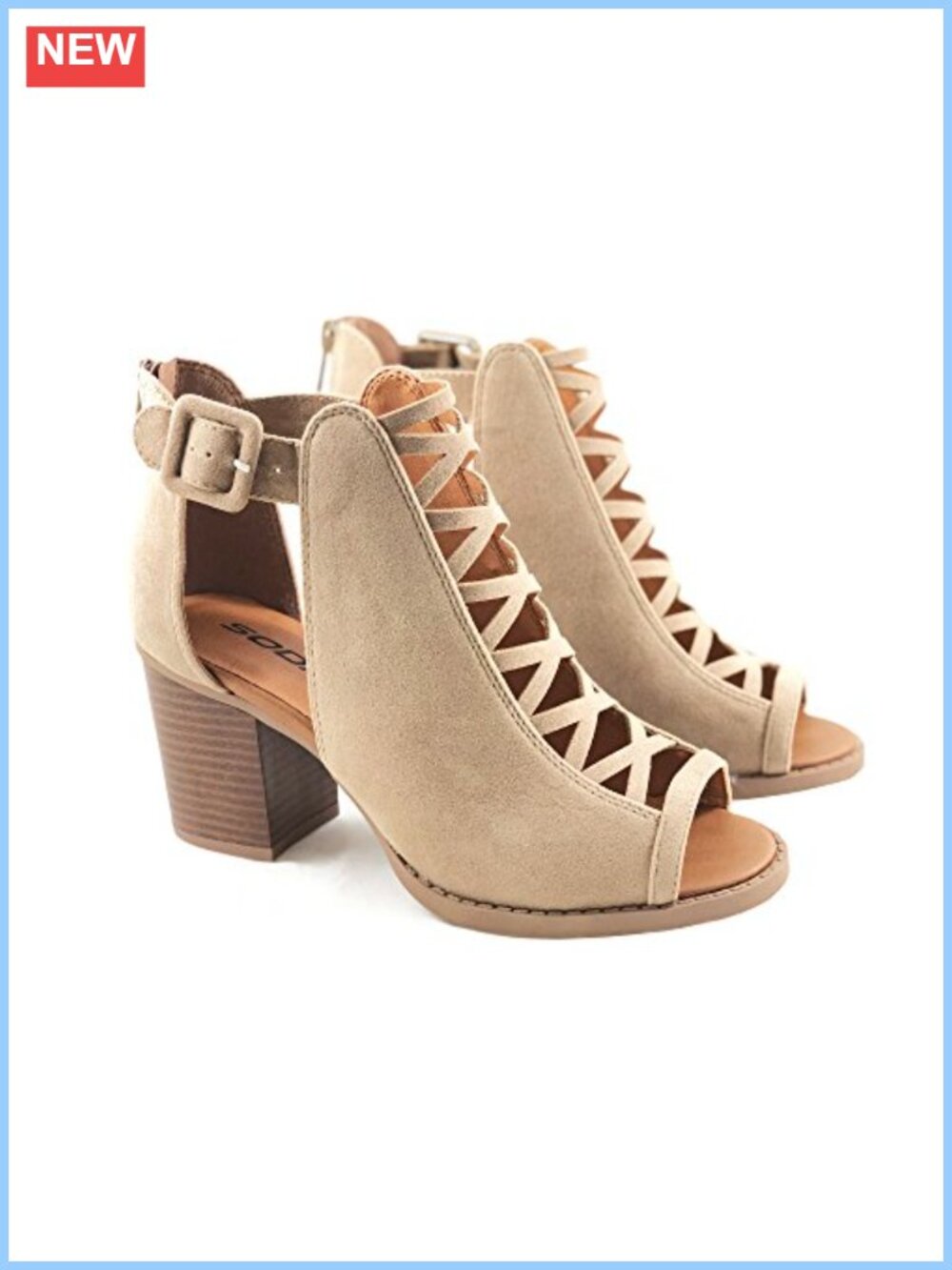 Open Toe Heel Sandals with Adjustable Ankle Strap